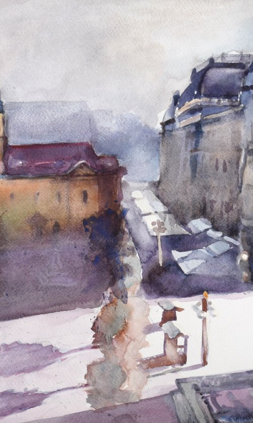 Zagreb , Flower square by Goran Žigolić Watercolors