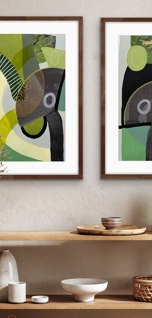 Olive Branch (Diptych) by Rashna Hackett