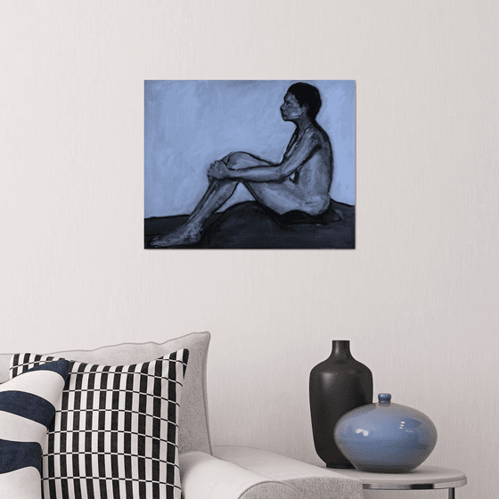 Nude Woman In Blue