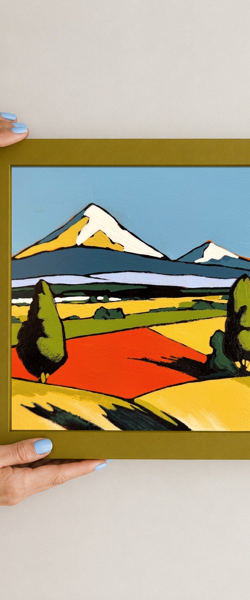 Original Mountain Landscape Painting by Daria Baklykova