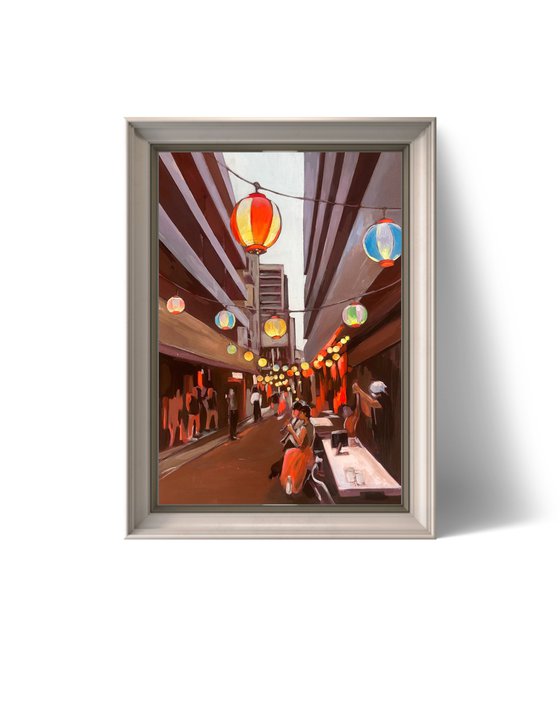 Night festival. Summer. Japan