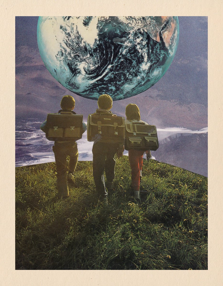 Surrealistic Portrait Collage By Jon Garbet, 9 X 11, The Way Back Home, Original Artwork