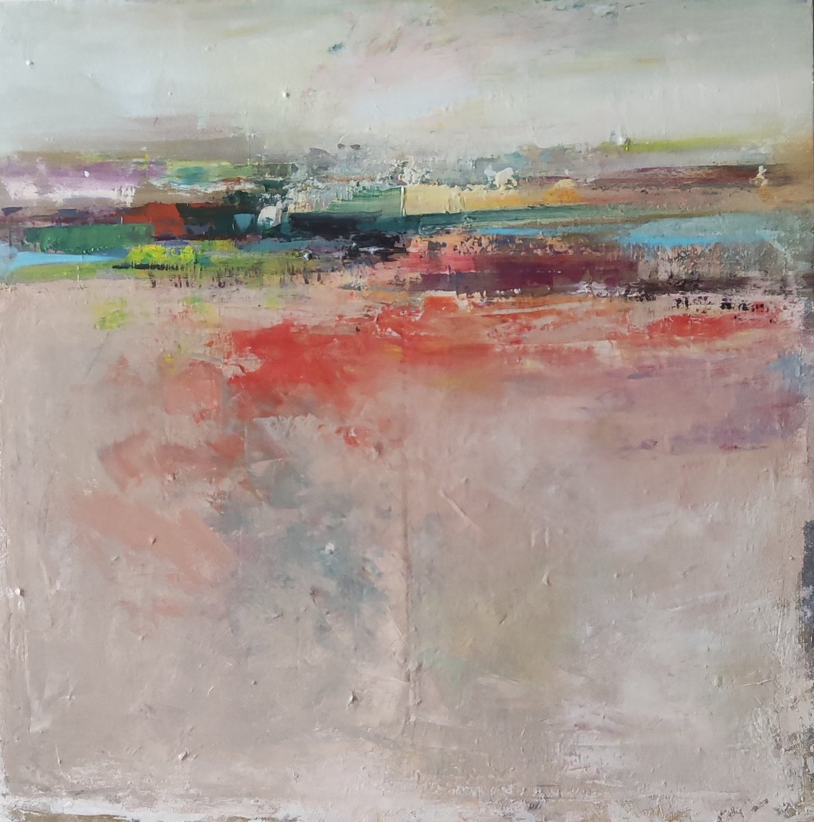 Abstract Acrylic Painting By Viktoria Shvoren, 35 X 35", Prairie, Original Artwork