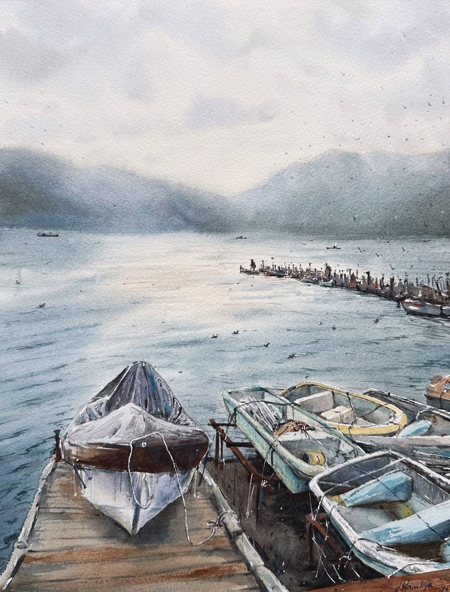 Impressionistic Watercolour , Tranquility By Leyla Kamliya, 12 X 16, Artwork For Sale On Artfinder