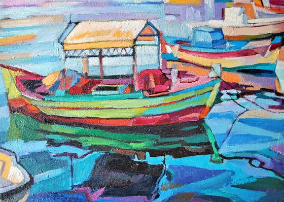 Old fishing boat  / 35 x 25 cm