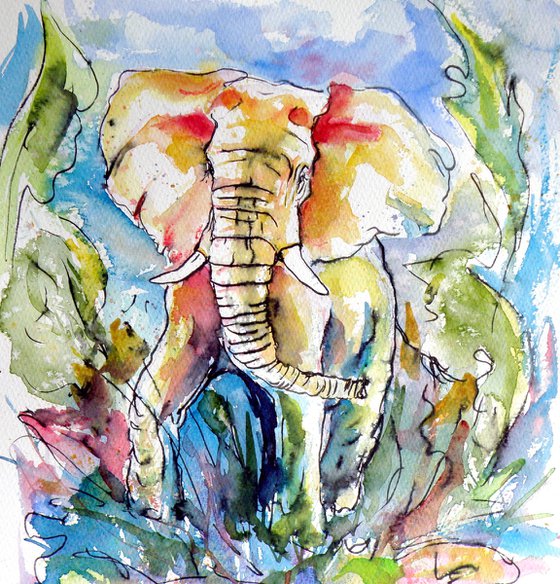African elephant playing