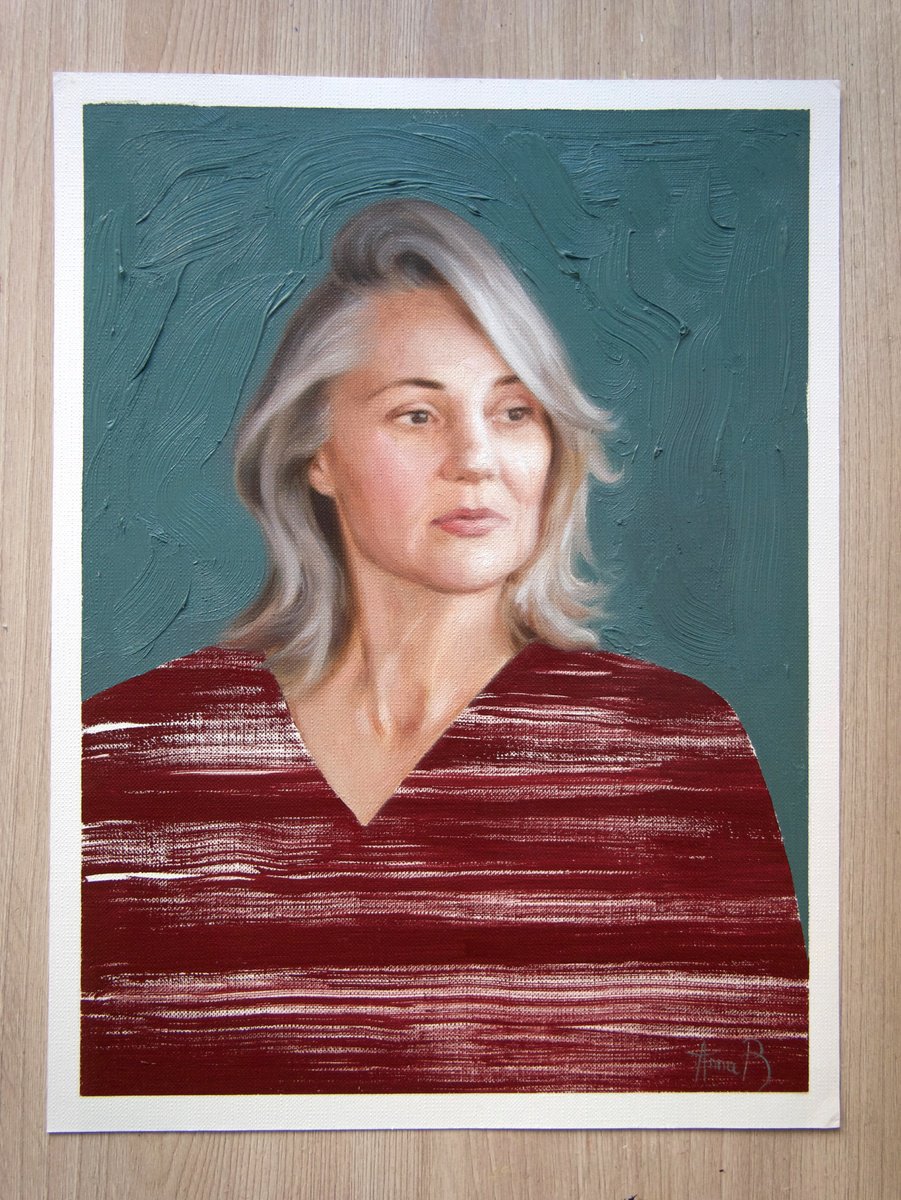 Photorealistic Portrait Oil Painting By Anna Bernadskaya, 9 X 13, Commission Portrait, Original Artwork