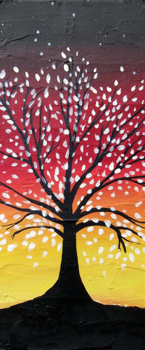 landscape tree  colour abstract " The Tree of Love and Life " painting art canvas - 24 x 36 inches by Stuart Wright