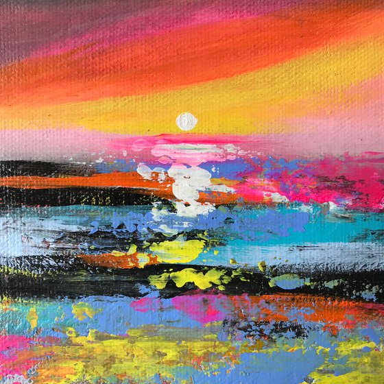 Color Crush !! Small Painting !! Mini Painting !! Abstract Landscape