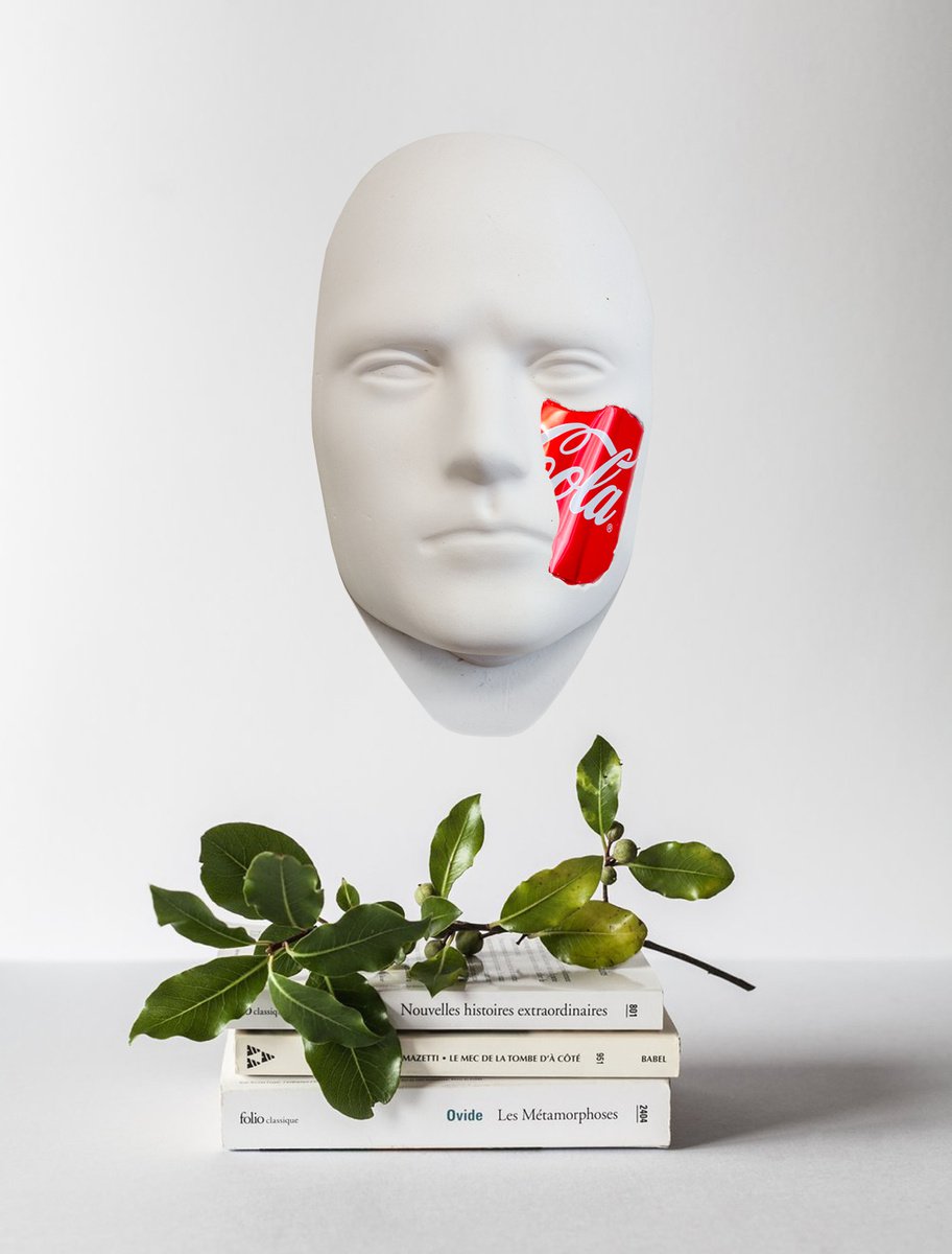 Urban And Pop Portrait Sculpture By Oleksandr Korol, 5 X 8", Mask, Original Artwork