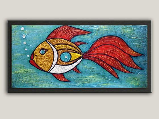 Goldfish - Abstract Gold Fish Painting