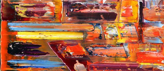 "Fake It 'Til You Make It" - SPECIAL PRICE + FREE SHIPPING to the USA -  Original PMS Oil Painting On Reclaimed Wood - 36 x 16 inches