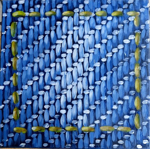 DENIM FOREVER. (ABSTRACT PAINTING. GEOMETRIC ABSTRACT PAINTING, GIFT IDEA, ORIGINAL ACRYLIC ARTWORK) by Mag Verkhovets