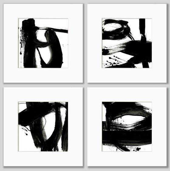 Brush Dance Collection 6 - 4 Abstract Paintings