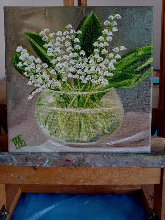 Lilies of the valley in a vase