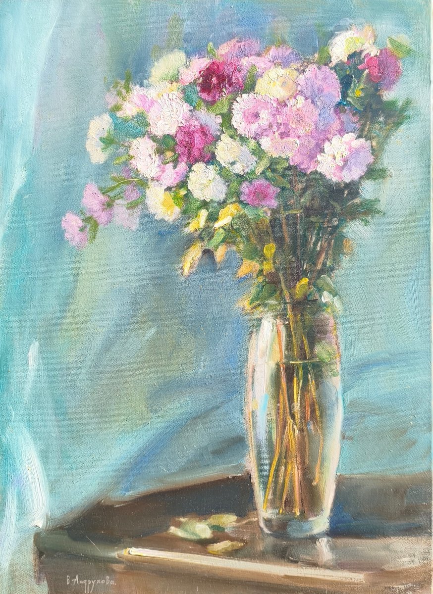 Bouquet In A Vase By Valentina Andrukhova, 16 X 22, Artwork For Sale On Artfinder