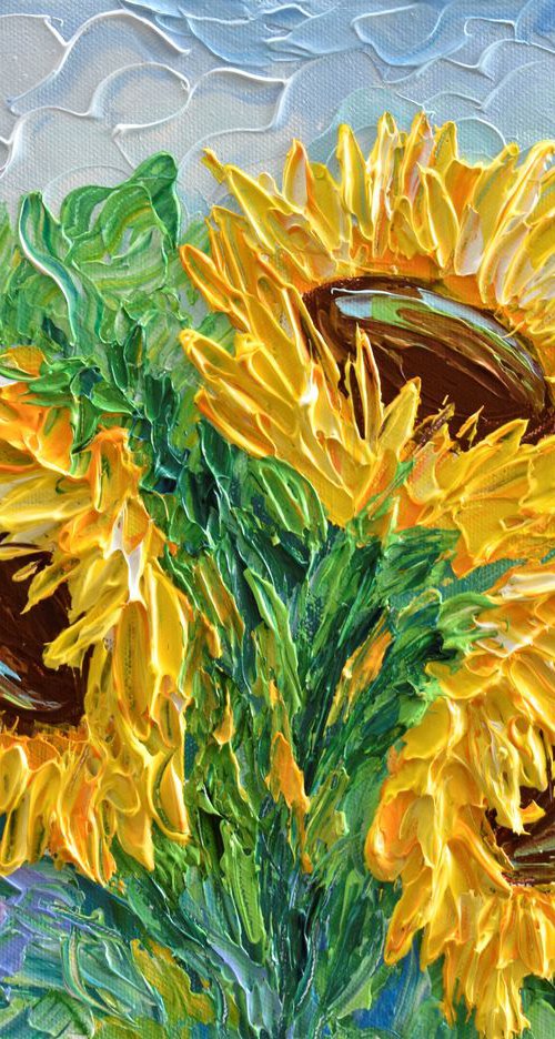 Three Sunflowers by Olga Tkachyk