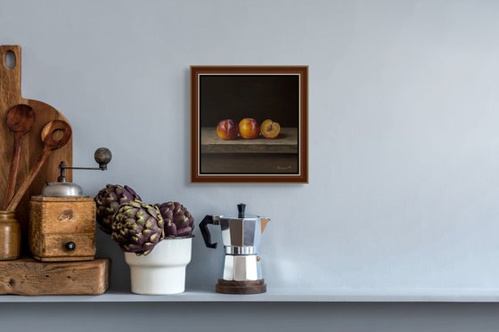 Plums on a Wooden Table