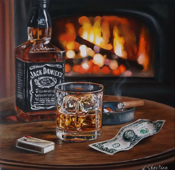 Whiskey Painting, Wine Art