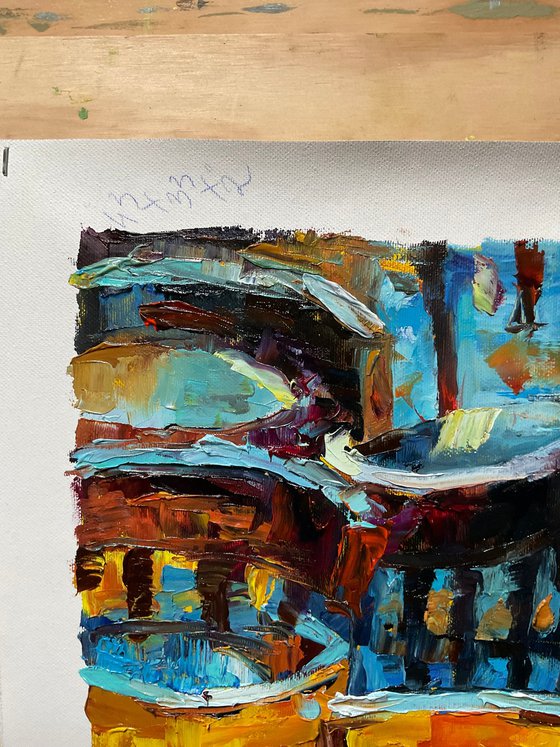 Cafe after the rain. Street