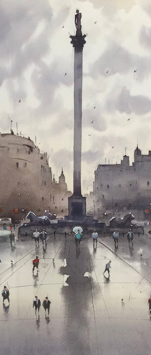 Trafalgar Square after Rain by Swarup Dandapat