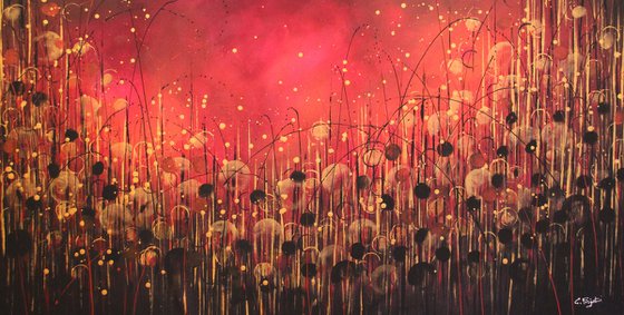 Perfect Atmosphere #7 - Super sized original abstract floral landscape