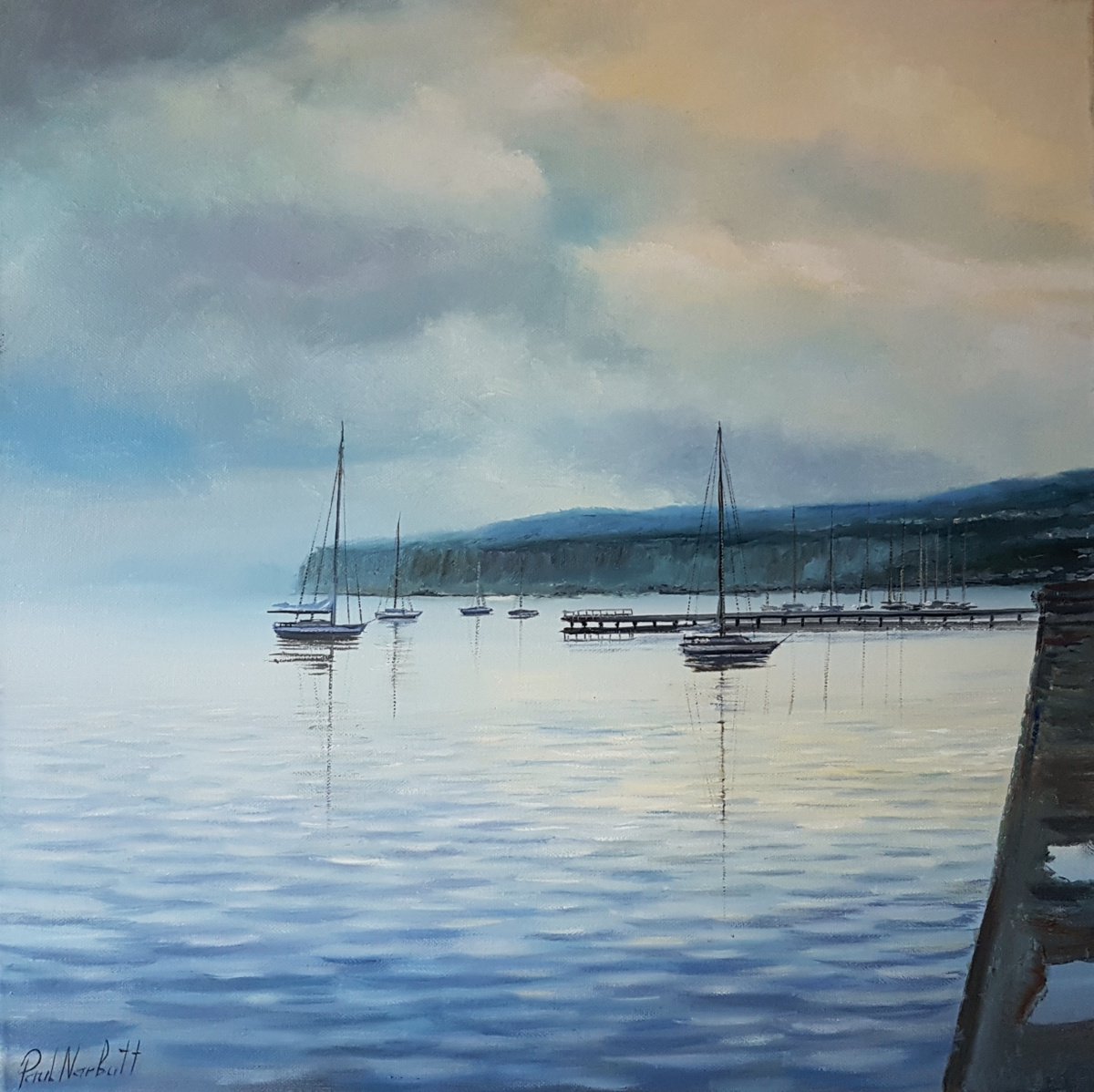 Photorealistic Landscape Oil Painting By Paul Narbutt, 20 X 20", The Rest Is Coming, Original Artwork