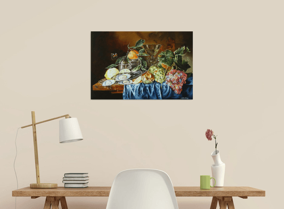 Still Life with Mandarin and Oysters