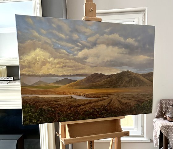 Early sunset over the mountains