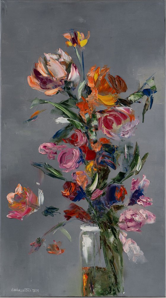 COUNTRY BOUQUET, Oil on canvas panel