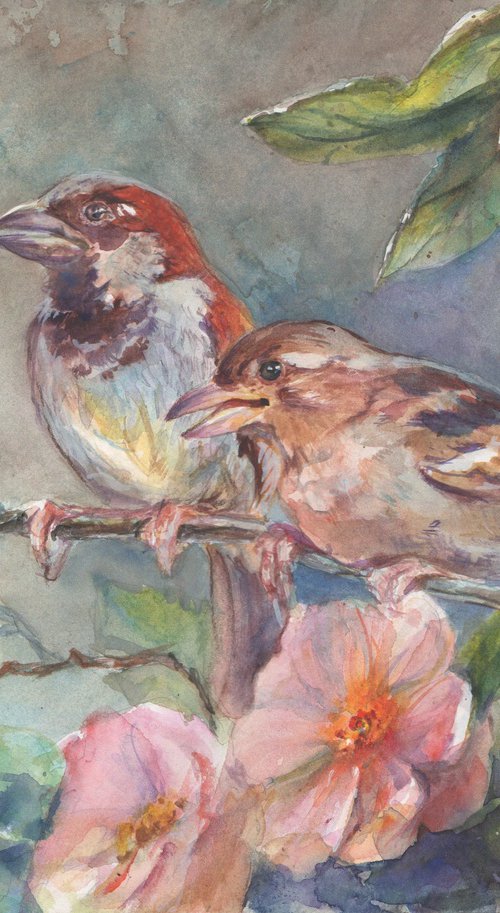 Family of sparrows by Irina Bibik-Chkolian