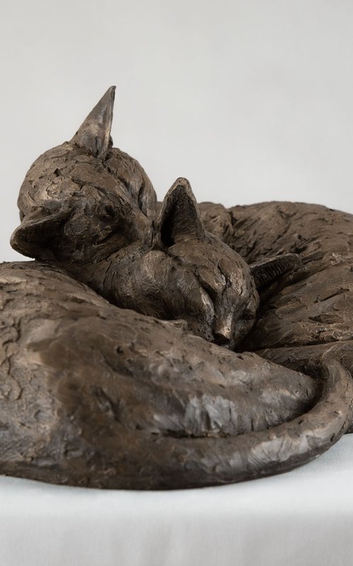 Pair of Cats Bronze Resin by Tanya Russell