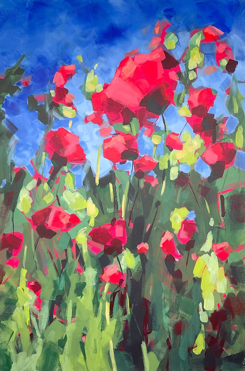  Red Poppies 001 By Volha Belevets, 31 X 47, Artwork For Sale On Artfinder