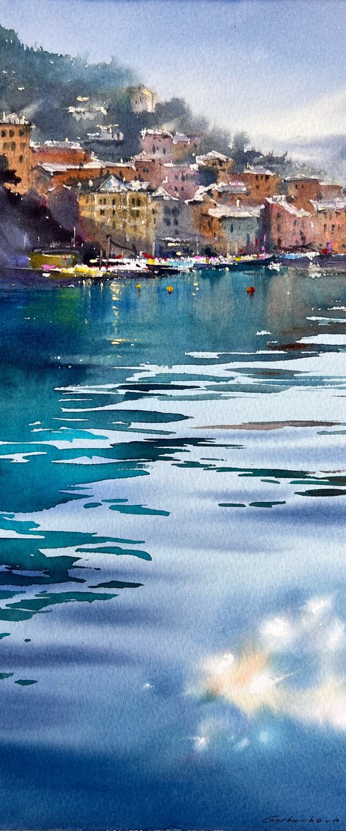 Blue Italian Morning. Camogli by Eugenia Gorbacheva
