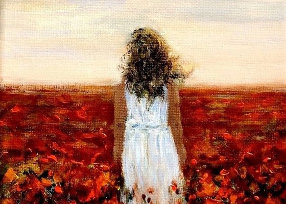 Lost in a field of poppies.../free shipping in USA