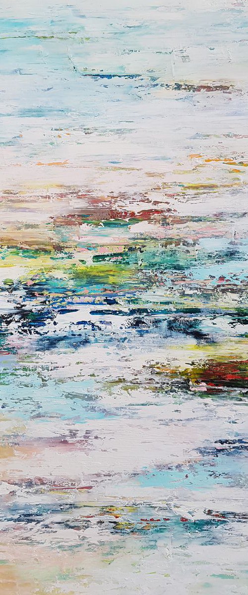 Abstraction Fog remembers your embrace, 60×70 cm, original painting, Free shipping by Larissa Uvarova