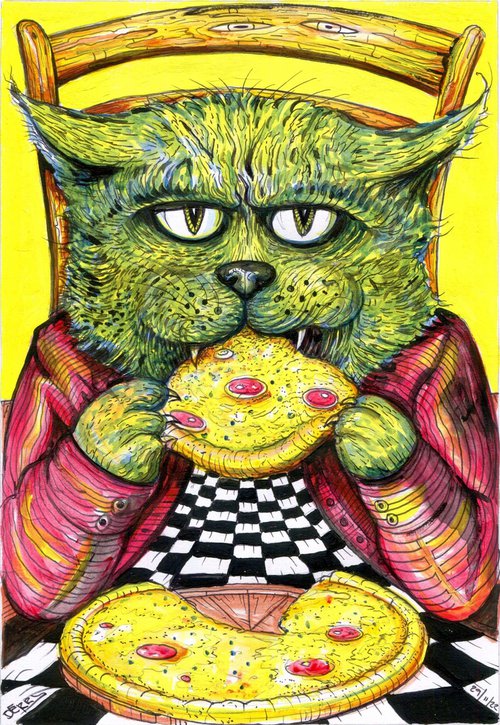 Percy The Pepperoni Pizza Pussy Eater by Spencer Derry ART