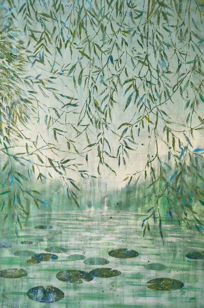 Misty Willow Pond by Ekaterina Prisich