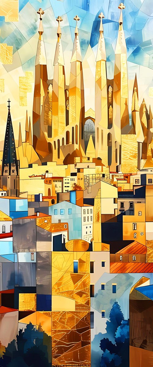 Barcelona in cubism style by BAST