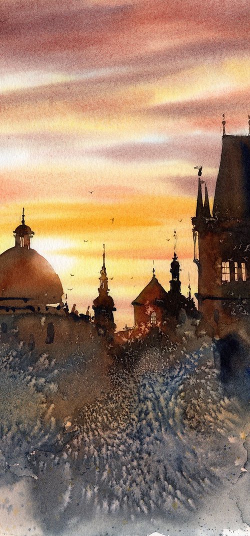 Prague at sunset by Eugenia Gorbacheva