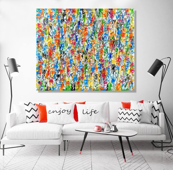 Stayin’ Alive - XL LARGE,  TEXTURED ABSTRACT ART – EXPRESSIONS OF ENERGY AND LIGHT. READY TO HANG!
