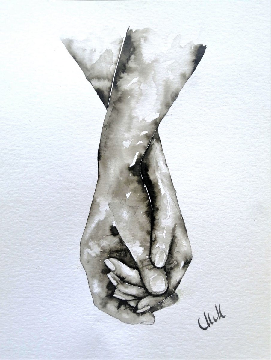 Lovers holding hands VII by Mateja Marinko