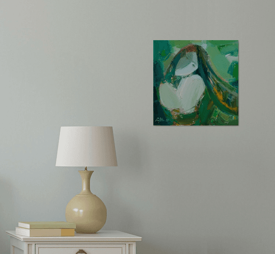 Abstract portrait (35x35cm, oil/canvas, abstract portrait)