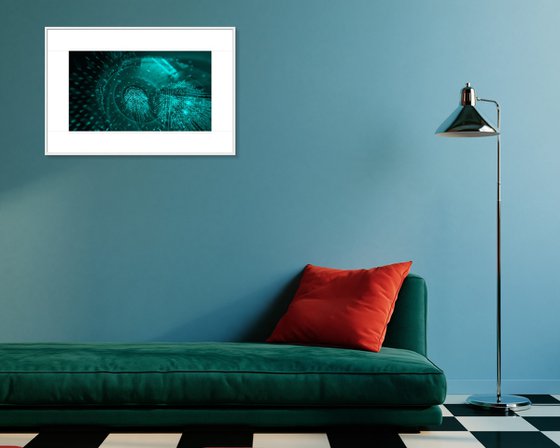 cyan chandelier