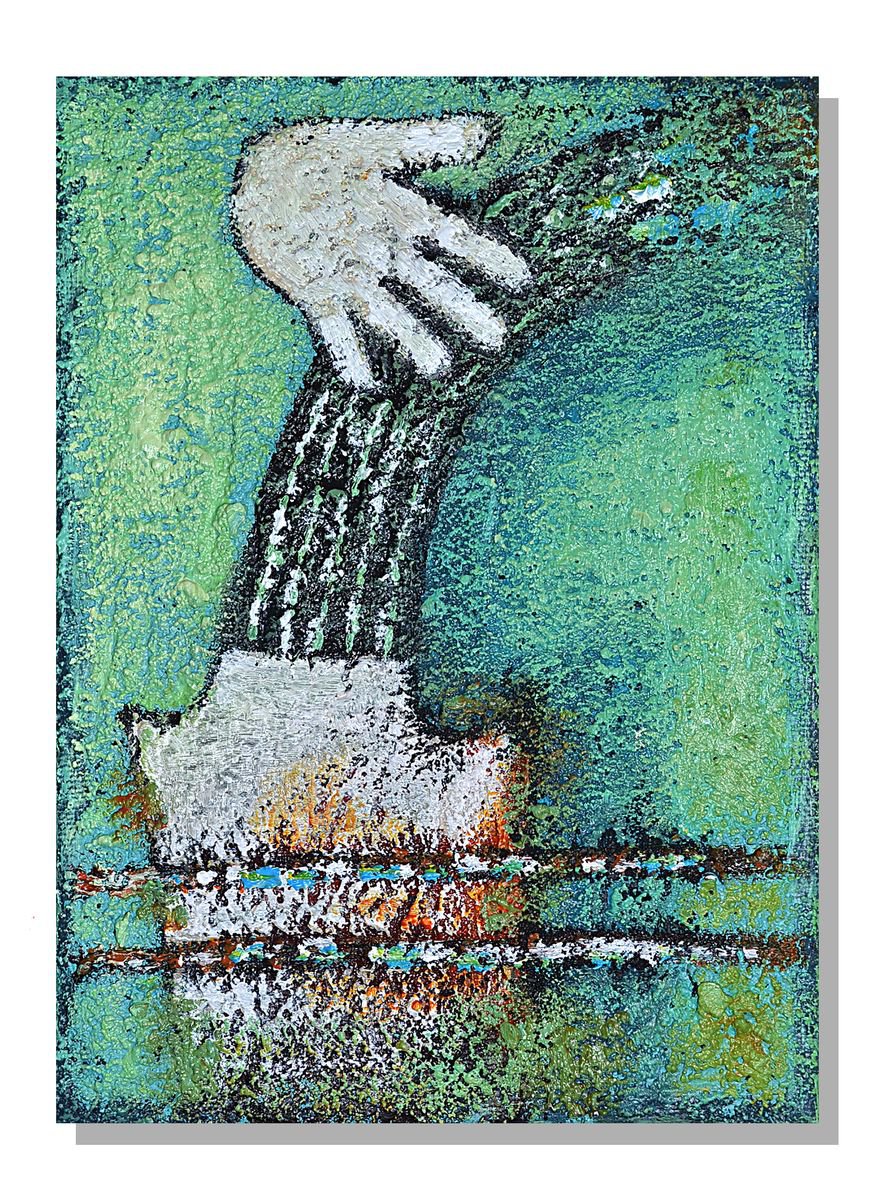 Naive Portrait Acrylic Painting By Zhana Viel, 6 X 8", Tcello, Original Artwork