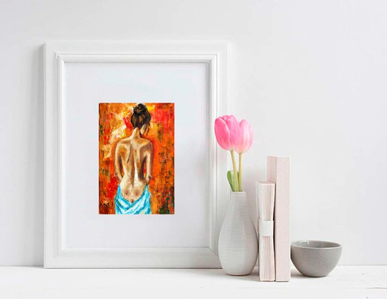 Naked Woman Painting Original Art Female Figure Wall Art Nude Artwork