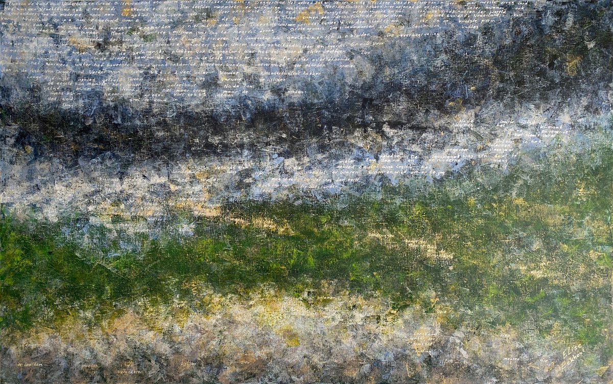 Abstract Acrylic Painting By Elise Eekhout, 63 X 39, Drowned Land 03, Original Artwork