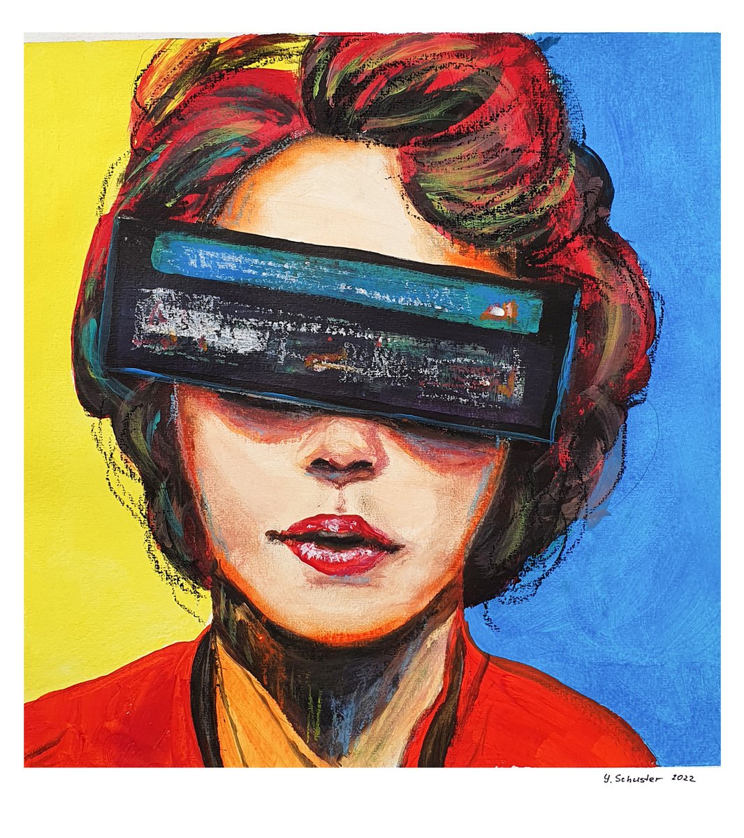Virtual Reality 2. Portrait  in Pop Art style by Yulia Schuster