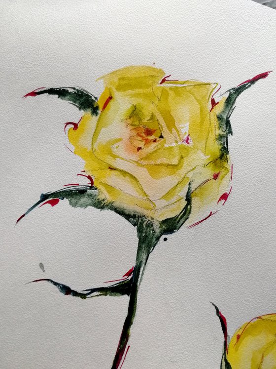 Yellow roses painting.