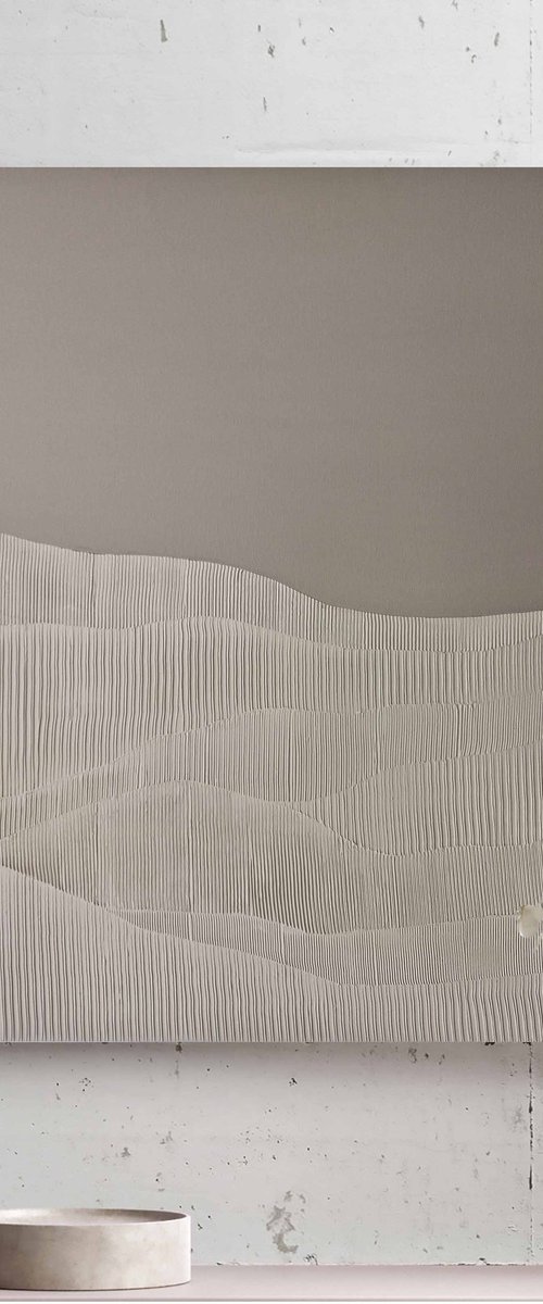 "Rye 2" High textured abstract beige art by Marine Boiko